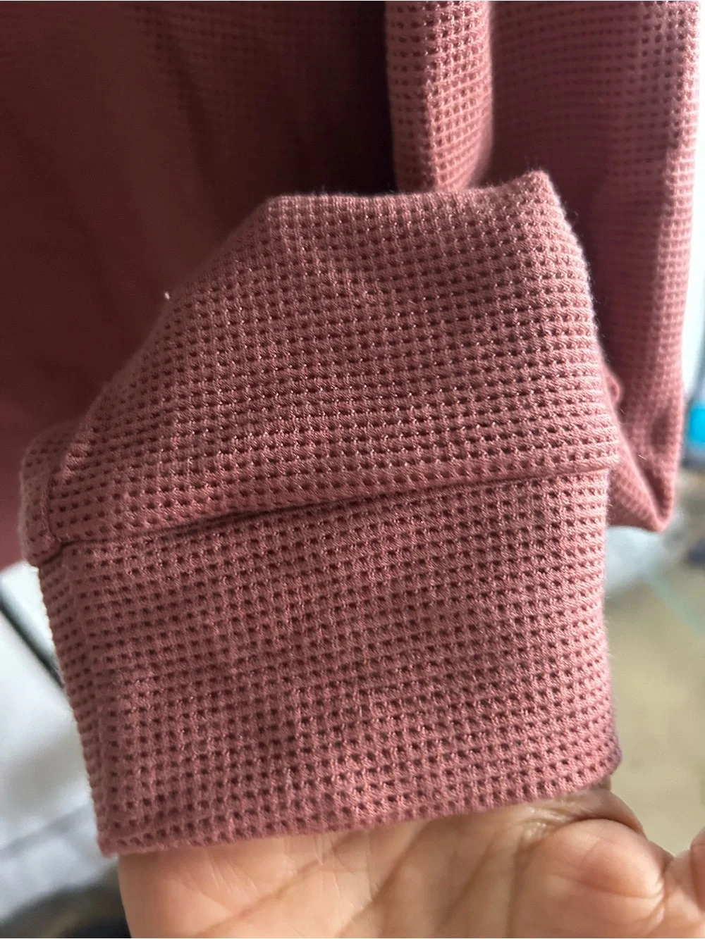 Vuori Rust Waffle-Knit Snap-Hood Pullover - Picture 7 of 9